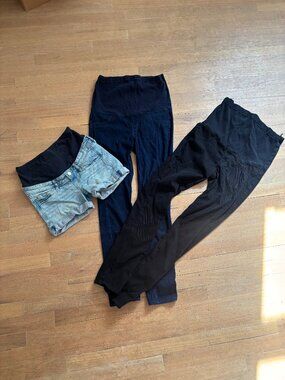 Uniqlo H&M Maternity Pants Bundle of 3, S, Jeans Shorts, Over Belly